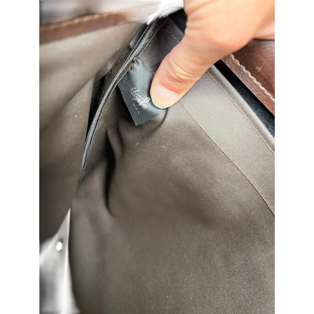 Vtg Hazel Brown Faux Leather Portfolio